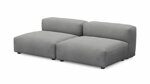 Прямой диван Фатих сдвоенный большой серого цвета