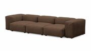 Прямой диван Фатих трехсекционный коричневого цвета