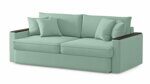 Прямой диван-кровать Сомон 3 мятного цвета