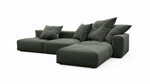 Угловой диван Фатих большой двухсекционный темно-серого цвета