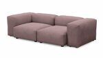 Прямой диван Фатих двухсекционный малый темно-розового цвета