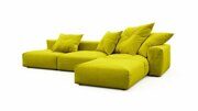 Угловой диван Фатих большой двухсекционный желтого цвета