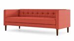 Прямой диван Ромул 2 красного цвета